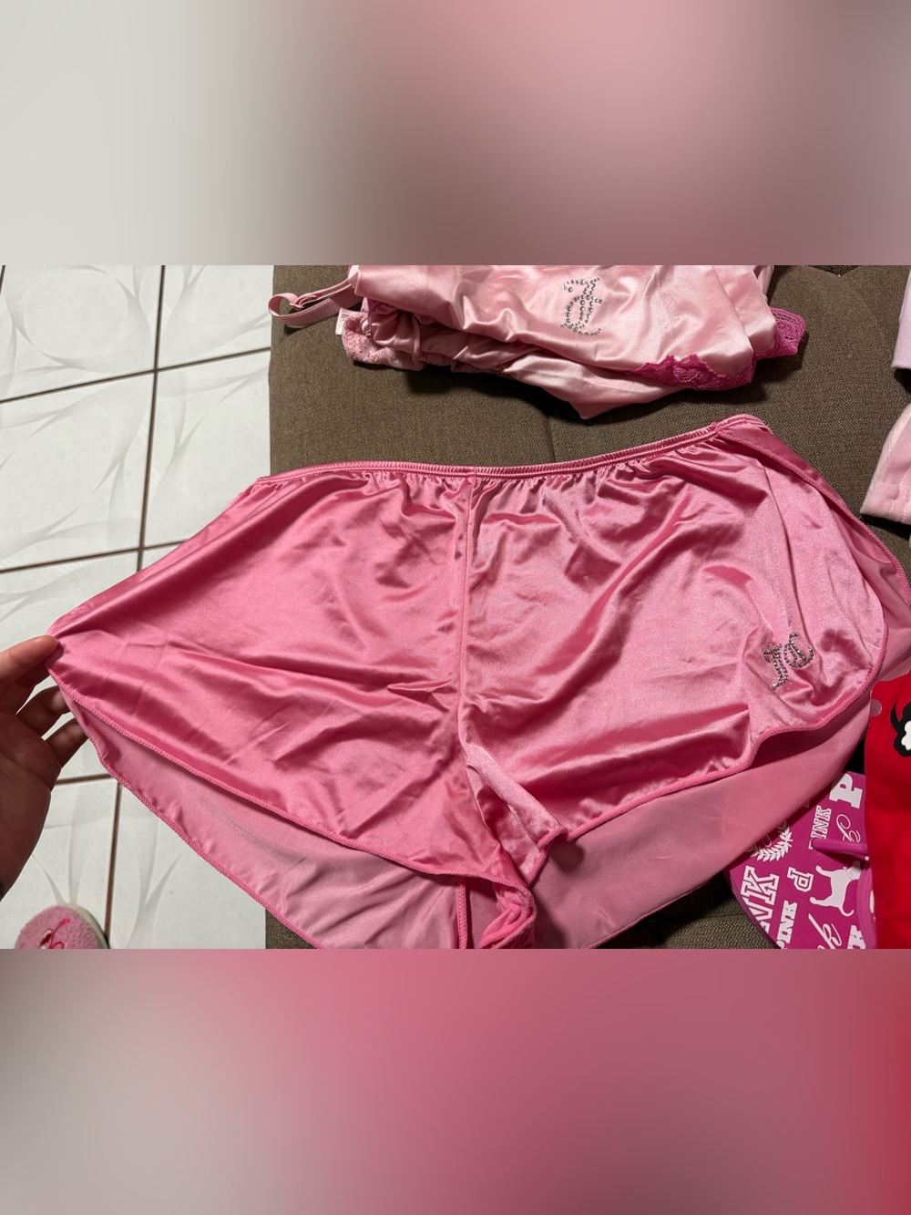 Juicy couture Women’s Pink Satin Lounge Shorts